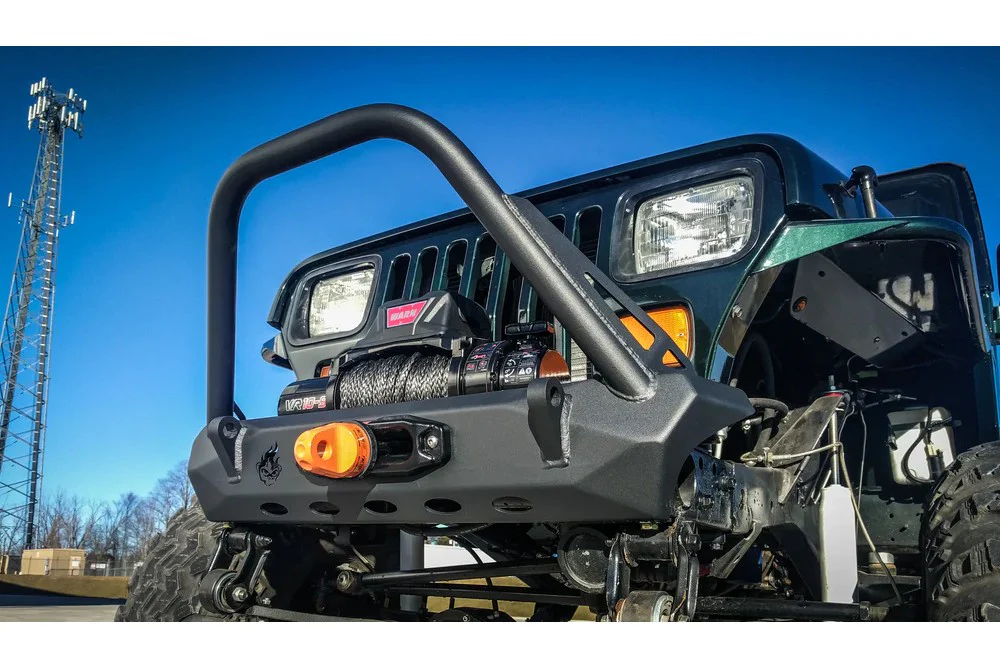 Pyro Stubby Front Bumper with Flat Top Stinger | Jeep Wrangler CJ/YJ/TJ - Image 7